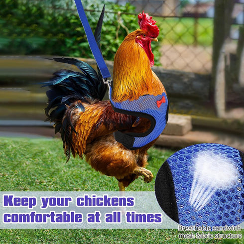 LUODAKA 4Pcs Adjustable Chicken Harness Safe Convenient Breathable Comfortable Suitable for Small Animal Training Can
