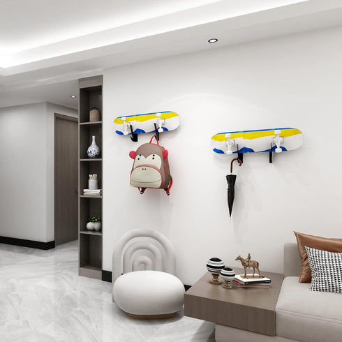 WANLIAN Skateboard Wall Mount Display Rack with Storage Hook