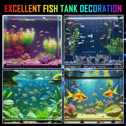 POZANKI 16 12 19'' Smart App-Controlled RGB LED Aquarium Light with Million Colors & Dynamic Effects, Underwater Fish
