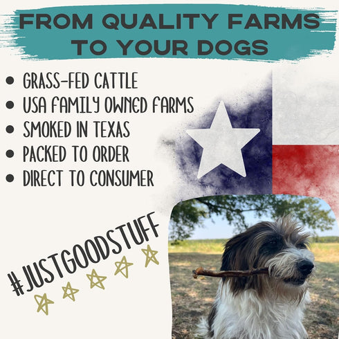 100% All Natural Beef Bully Sticks- Premium Grass Fed Beef Dog Chews- Smoked, Healthy Small Bully Sticks Sourced