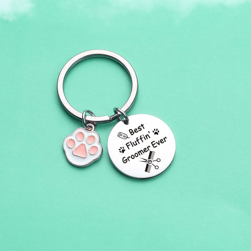 Dog Groomer Keychain, Dog Hairdresser Gift, Pet Beautician Keychain