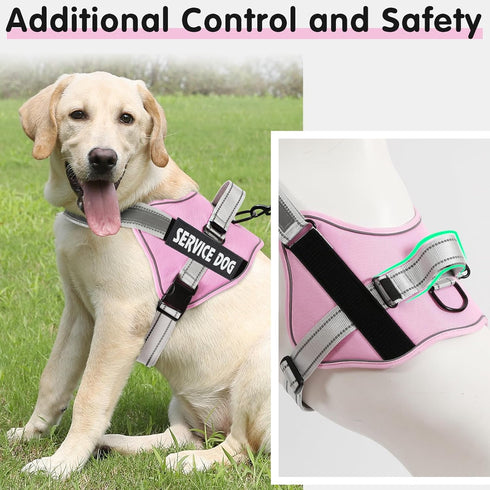 MUMUPET Service Dog Harness, No Pull Easy On Vest with Reflective Handle for Small Medium Large Dogs
