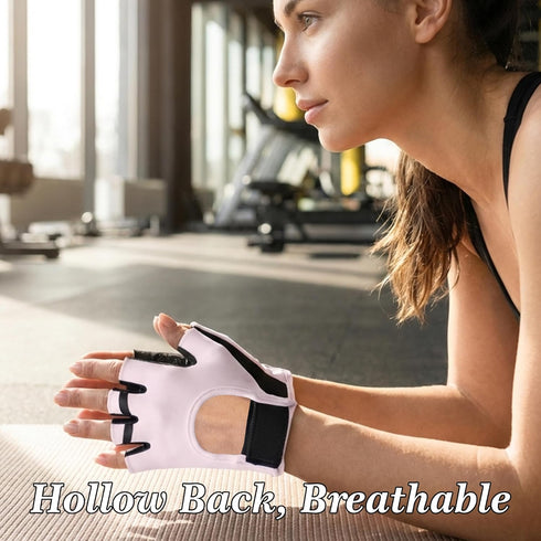 Workout Gloves for Women Lightweight Sweat-Wicking Breathable Gym Gloves with Silicone Grip, Padded Palm for Light