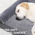 KSIIA Orthopedic Dog Bed, 36x27 Inch Gray, Waterproof Flannel Bolster Couch Bed with Removable Cover