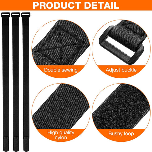 HESTYA 12 Pieces Adjustable Bike Rack Straps, 26 Inches Cinch Straps for Transporting Bicycles