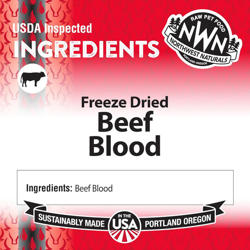 Northwest Naturals Freeze-Dried Beef Blood Functional Topper for Dogs & Cats, Healthy, 3.5 Oz
