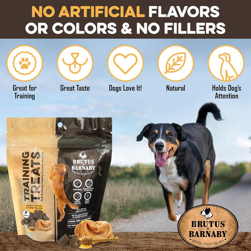 BRUTUS & BARNABY Training Treats for Dogs, Peanut Butter & Honey, All-Natural Healthy Low Calorie Treat