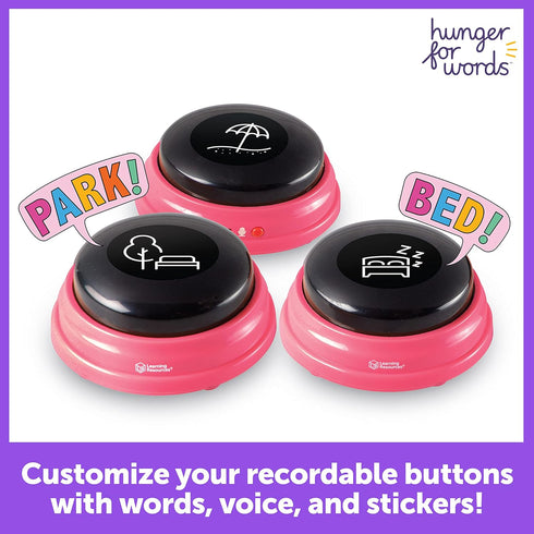 Hunger For Words Talking Pet Next Words Locations - 3 Piece Set of Recordable Speech Buttons for Dog Communication