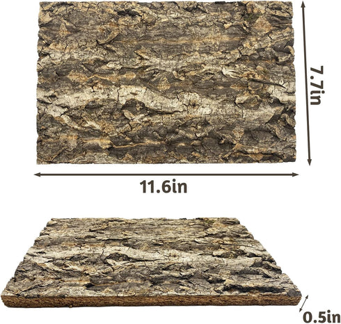 kathson 2PCS Thicker Cork Tile Background, 11.6”Lx7.7”Wx0.5”H, Natural Reptile Climbing Mat