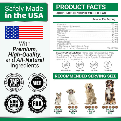 170 3 Dog Allergy Relief Chews - Dog Itching Skin Relief Treatment Pills - Treats - Anti-Itch Chewables - Itchy and Paw