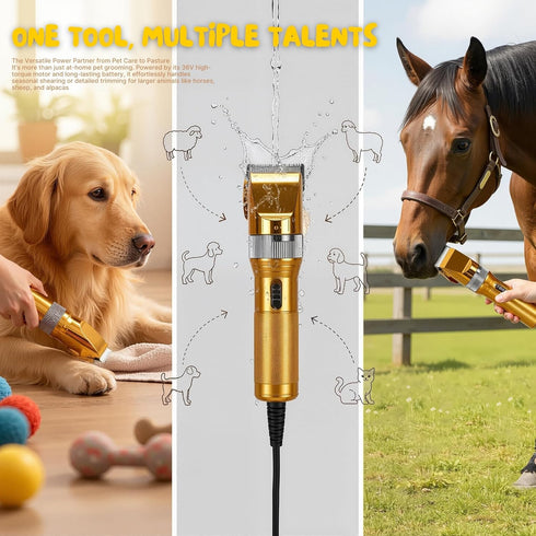 Lumirio 36V Trimmer 2 10ft Professional Dog Clippers for Grooming Thick Hair, Heavy Duty Sheep Shears for Cats Large