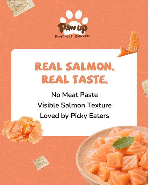 Omega-3 3.8 oz PAWUP Freeze Dried Salmon Dog Treats, Single Ingredient Salmon Treats for Dogs, Dog Food Topper, Rich