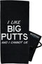Wolf Golf Towels, Funny Golf Towel for Men or Women, Embroidered Golf Gifts with Clip, I Like Big Putts