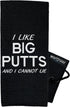 Wolf Golf Towels, Funny Golf Towel for Men or Women, Embroidered Golf Gifts with Clip, I Like Big Putts