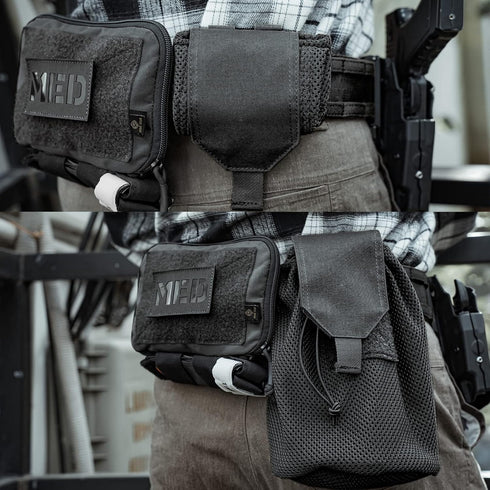 PETAC GEAR Molle Drawstring Dump Pouch, Roll Up Tactical Recovery Tool Pack, EDC Storage Bag