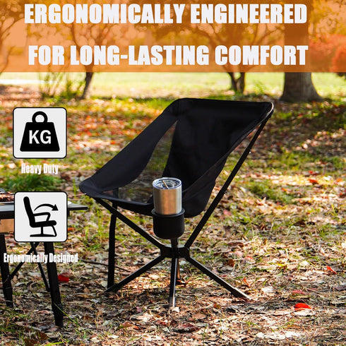 Dueecasebit Set 330LBS Compact Small Camping Chair, Folding Portable Camp Chair for Adults Hiking Travel Outdoor