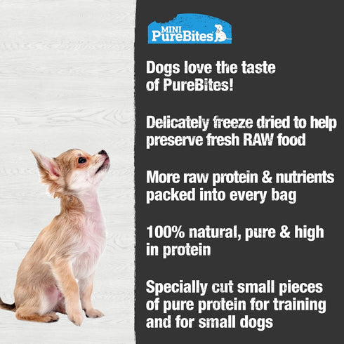 Mini Lamb Freeze Dried Dog Treats, 1 Ingredient, 2.4oz: PureBites Made in USA