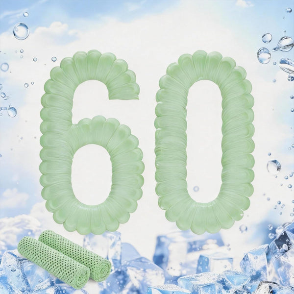 QBrand 60 Pack Cooling Towels, 40"x12" Ice Breathable Chilly Sweat Rag Microfiber