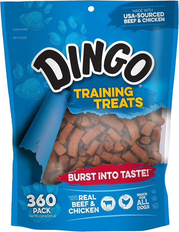 Soft and Chewy Training Dog Treats, Dingo, Made with Real Beef and Chicken, 360-Count for Small, Medium, and Large Dogs