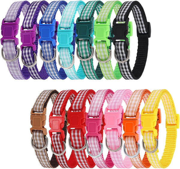 14pcs Adjustable Whelping Puppy Collars, Soft Nylon ID Collars for Puppy Small Dogs, Perfect for Litter