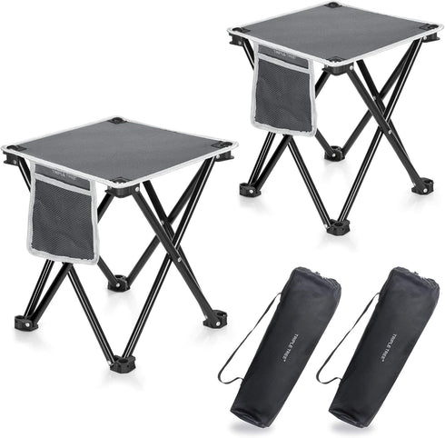 Zaboro Triple Tree 2 Pack Folding Camping Stool, 13.8 Inch Small Portable Lightweight