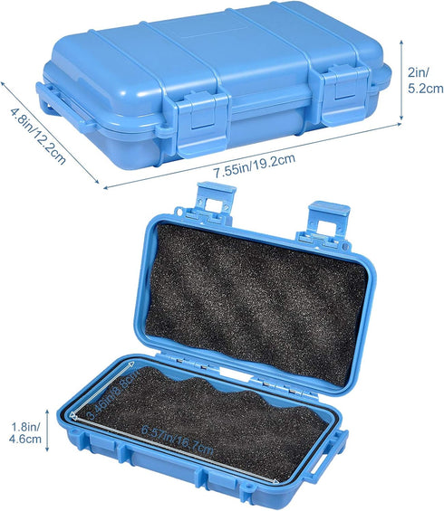 Protective Hard Case with Foam, 16.7x8.8x4.6cm Shockproof Outdoor Box, Airtight Phone Case for Outdoor Survival Storage