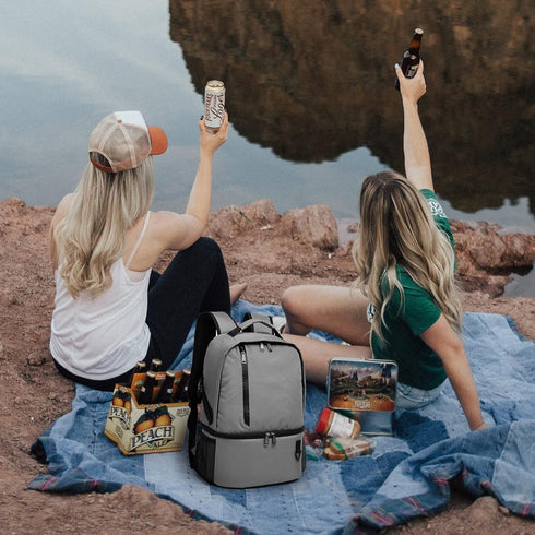 TUGUAN Insulated Cooler Backpack, 38/42 Cans Double Deck Leakproof Lightweight Soft Lunch Bag for Beach Picnic