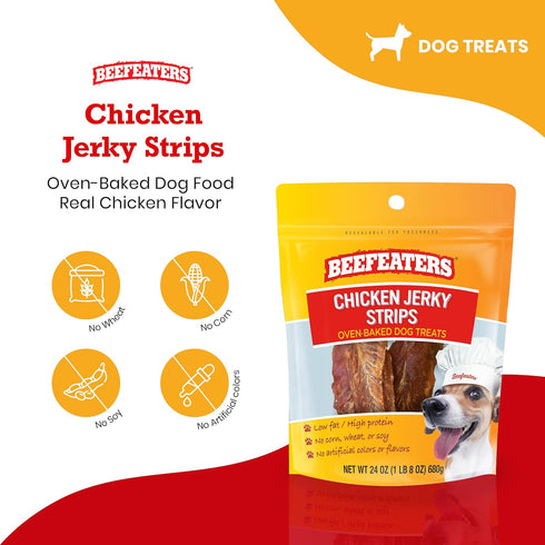Beefeaters Chicken Jerky Strips, 24oz, 1 Count (Pack of 1)