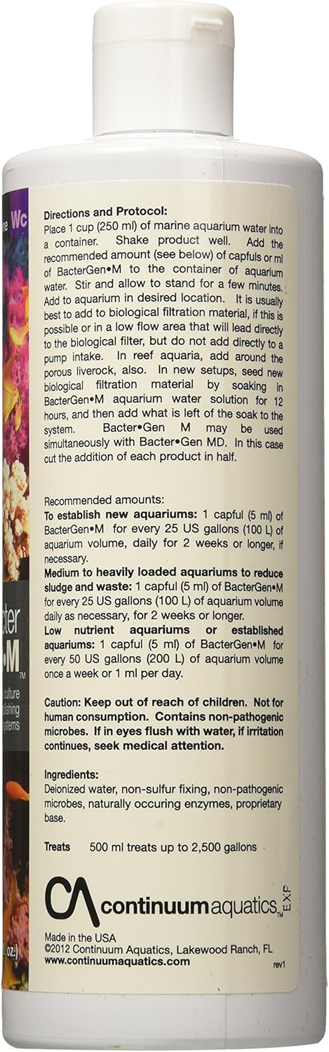 Continuum Aquatics Bacter Gen M - Microbial Bacteria Culture for Marine Systems