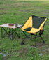 iClimb Ultralight Compact Folding Beach Chair - Anti-Sinking Large Feet and Back Support Webbing (Yellow - Square Frame)