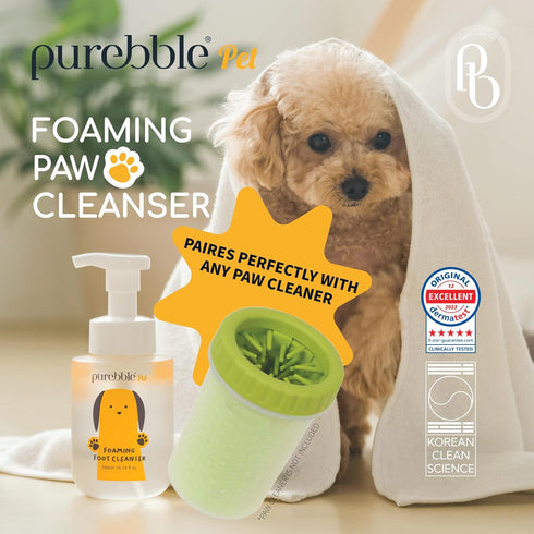 (Pack 2)- 300ml 10.14 oz Pet Foaming Foot Paw Cleanser of Gentle Foam Wash for All Dogs, Nourishing, Softening