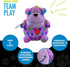 Hero Chuckles Bellies Polka-dotted Monkey Plush Dog Toy, Durable Squeaky Stuffed Animal with 3 in 1 Squeaker