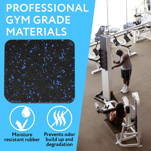 IMPRESA 6 Pack Exercise Equipment Mat 4"x 4"x 0.5" Pads - Treadmill Mat for Carpet Protection