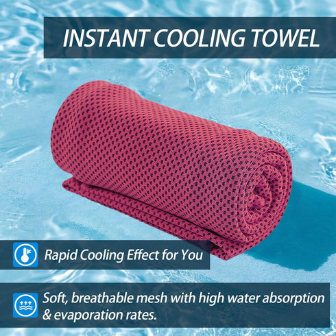 4-Pack Menjo Outdoors Cooling Towels for Neck & Face. Quick-Dry Workout Towels, Sweat-Wicking for Yoga, Gym, Running