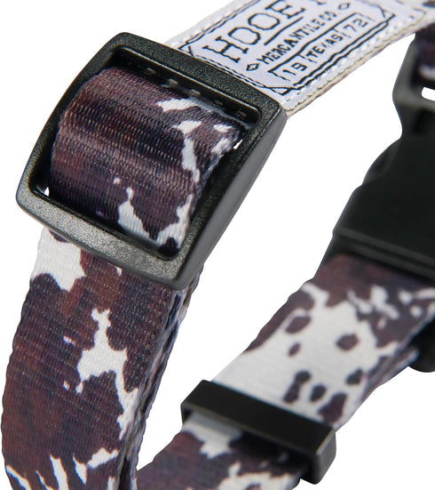 Hooey Nomad Dog Collar, Durable Polyester Webbing with Graphic-Inspired Prints, Just Cow, Medium