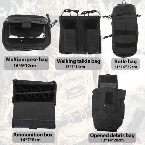 YAKEDA 5 in 1 Duty Belts, Tactical Utility Belt with Pouches for Law Enforcement