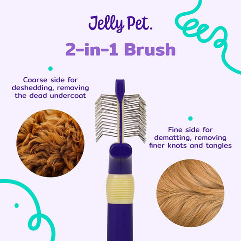 Double Sided Dog Slicker Brush, Small, Purple, Longer Pins, Flexible Head, Fine/Coarse Sides