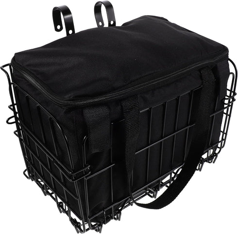 BESPORTBLE Front Folding Bike Basket with Removable Liner Bag Quick Release Bicycle