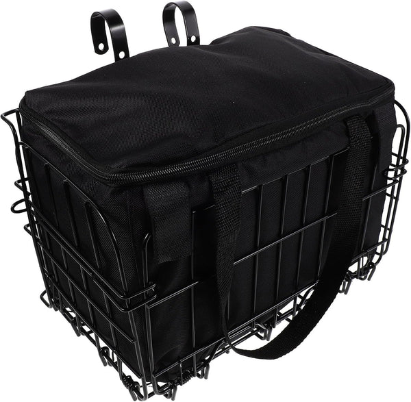 BESPORTBLE Front Folding Bike Basket with Removable Liner Bag Quick Release Bicycle