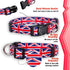 Native Pup Union Jack UK British Flag Dog Collar, Medium