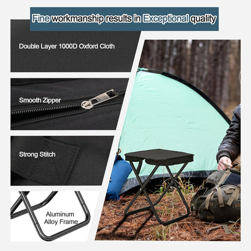 KOKSRY Backpacking 13.5 Camping Stool, Portable Folding Stool, Aluminum Ultralight Stool Suitable for Outdoor Gardening