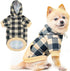 KOOLTAIL Plaid Dog Hoodie, Pet Clothes Sweater with Hat and Pocket for Small Medium Large Dogs, Soft Winter Coat