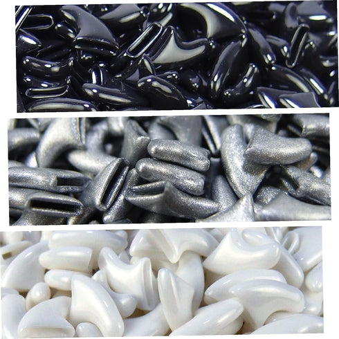 zetpo 60 pcs Cat Nail Caps, Cat Claw Covers with Adhesives and Applicators, S, Black, Silver, White