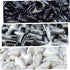 zetpo 60 pcs Cat Nail Caps, Cat Claw Covers with Adhesives and Applicators, S, Black, Silver, White