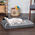 Furhaven Memory Foam Dog Bed for Medium/Small Dogs, Removable Bolsters & Washable Cover, Stone Gray, Medium