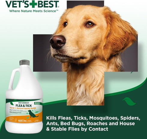 Vet's Best Flea and Tick Yard Spray | Kills Mosquitoes, Fleas, and Ticks with Natural Oils | 96 Ounces