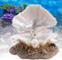 Aquarium Decoration, Fish Tank Simulation Resin Shell Pearl Bubbler Decor, Coral Reefs Aerating Action Ornament