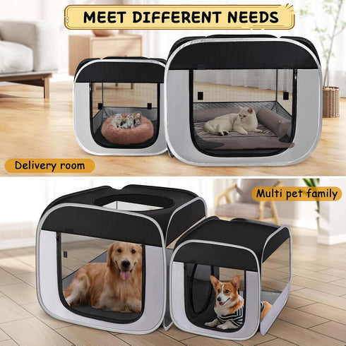Tailtastic Large Cat Playpen with Separate Areas,Outdoo&Indoor Cat Enclosures,Portable Pet Playpen for Indoor