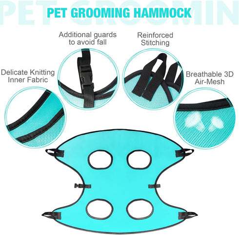 Dog Grooming Hammock - Upgrade Pet Grooming Harness for Nail Trimming (S 30lb)