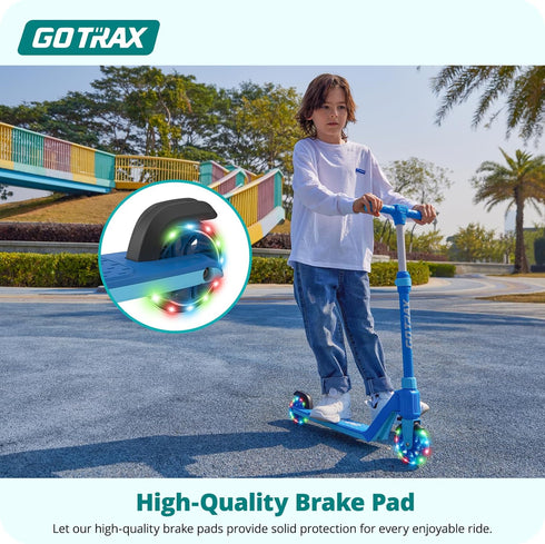 Gotrax K03 Kick Scooter for Kids, 5" LED RGB Lighted Wheels, Lightweight Design, Height Adjustable Handbar, Max Load